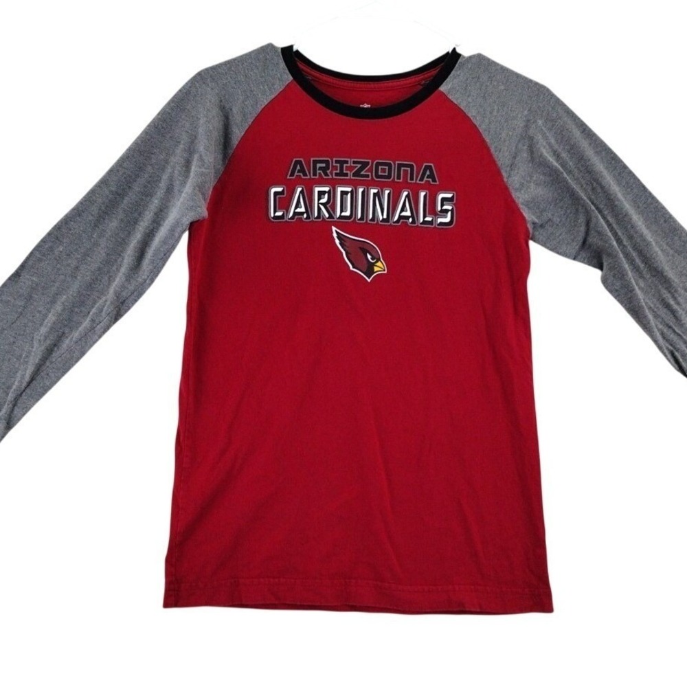 Arizona Cardinals Long Sleeve Raglan Shirt NFL Football Red Gray Youth‎ 10/12